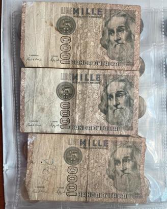 Lotto 3 Banconote 1000 Lire Verdi