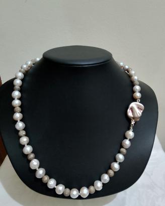 Collana di perle con chiusura in argento!!!