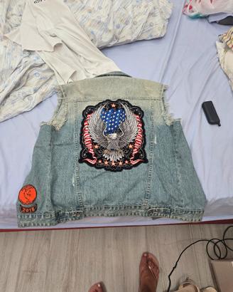 gilet di Jeans maschile XL con stemma 