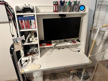 Scrivania sospesa  vero legno bianca