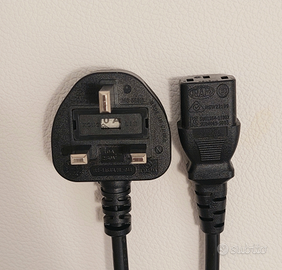 Cavo alimentazione 1,40 mt presa americana/inglese