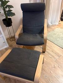 2 poltrone POANG ikea + 1 poggiapiedi