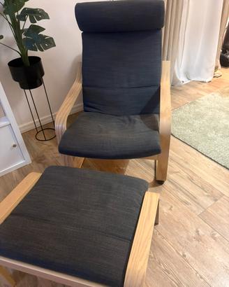 2 poltrone POANG ikea + 1 poggiapiedi