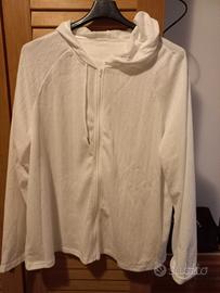 felpa con cappuccio bianca