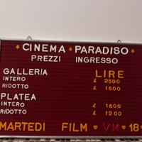 Listino cinema Paradiso anni 70
