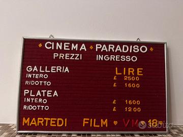 Listino cinema Paradiso anni 70