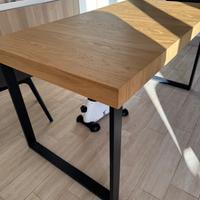 Tavolo allungabile,impiallacciatura di rovere/nero