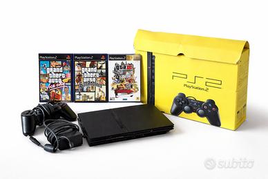 PlayStation 2 Slim + Scatola Originale + 3 GTA