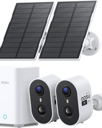 Kit di videosorveglianza solare per esterni Aosu