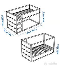 Letto bambini Ikea Kura 