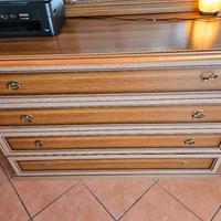 comò e comodino insieme legno massiccio