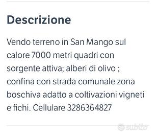 San mango sul calore terreno agricolo
