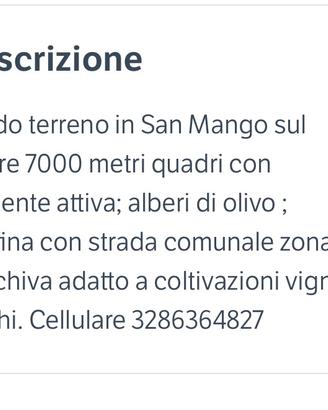 San mango sul calore terreno agricolo