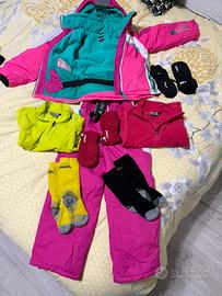 Tuta sci snowboard bambina guanti pile