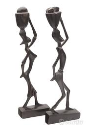 Coppia di statuette haitiane originali anni ’60