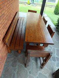 Tavolo legno per giardino