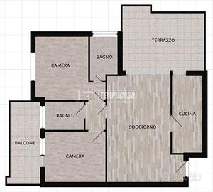LUMINOSO TRILOCALE CON DOPPI SERVIZI, TERRAZZO E P