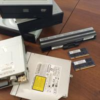 LOTTO PEZZI PC: MOTHERBOARD,CD-DVD, FLOPPY, RAM,HD