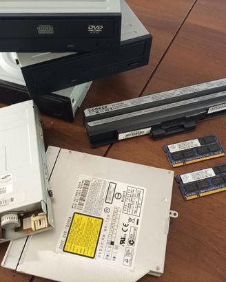 LOTTO PEZZI PC: RAM,MOTHERBOARD,CD-DVD, FLOPPY, HD