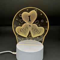 lampada 3D I love you 