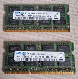 SAMSUNG - Memoria DD3 per Notebook - 2 x 2GB (4GB)