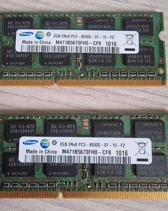 SAMSUNG - Memoria DD3 per Notebook - 2 x 2GB (4GB)