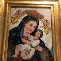 pittura sacra su vetro