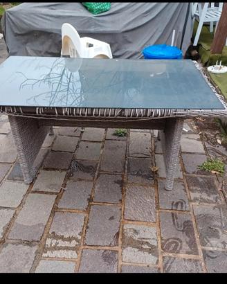 Gratis Set pranzo da giardino in rattan 