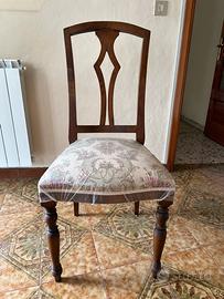 Tavolo massiccio in arte povera e 6 sedie