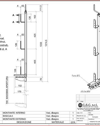 CSC - ART. 103 - PARAPETTO UNIVERSALE CON BASCULA