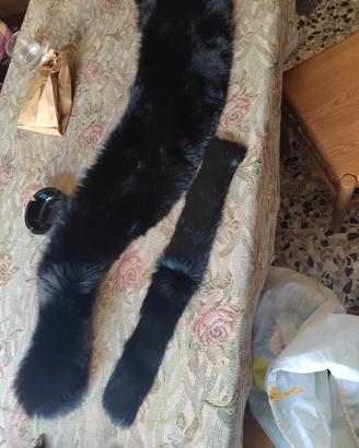 elegante stola e collo di Pelliccia di visone nero