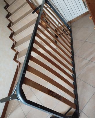 Rete letto singolo con doghe in legno