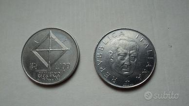 MONETA 100 lire 1974 anniversario G. Marconi