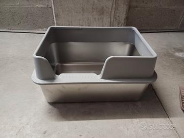lettiera per gatti in acciaio inox