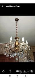 lampadario con gocce cristallo