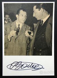Gino Bartali, Autografo Originale su cartoncino