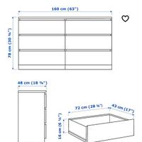 Cassettiera ikea malm 6 cassetti