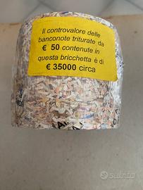 Bricchetto banconote triturate
