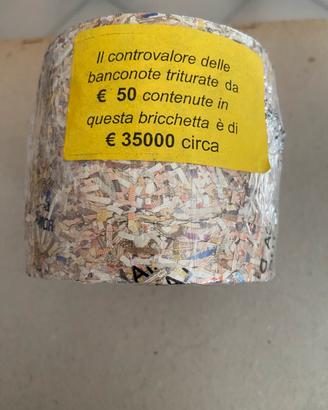 Bricchetto banconote triturate