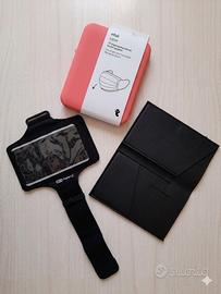Tris accessori: fascia running kalenji, porta masc