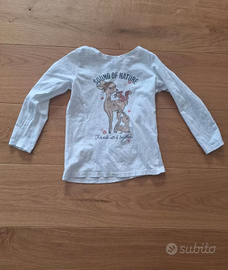 Maglietta bimba maniche lunghe bianca
