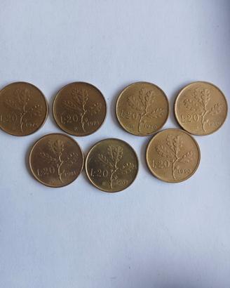 monete da 20 lire, Italia.