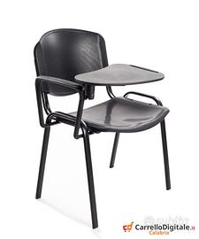 Sedia impilabile in Plastica NERO con RIBALTINA