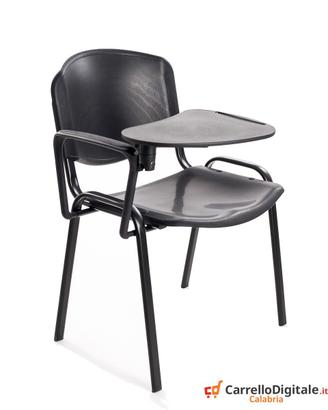 Sedia impilabile in Plastica NERO con RIBALTINA