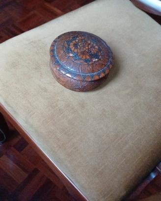 Scatola portagioie artigianale legno vintage