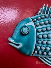 Pesce in ceramica di vietri dipinyo s mano