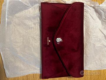 Pochette Swarovski originale in velluto bordeaux