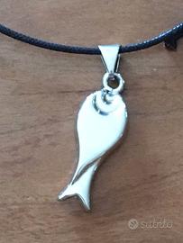 Ciondolo in Argento 925 "Pesciolino"con Cordoncino