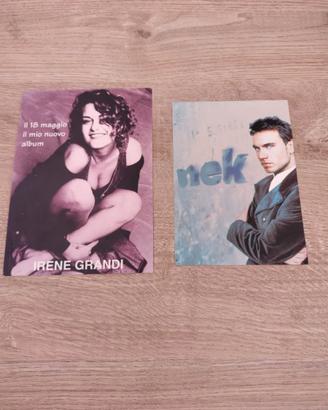 2 Cartoline promozionali Irene Grandi '95 + Nek 96