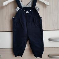 Salopette orsetto blu e grigia neonato Idexé 6 m